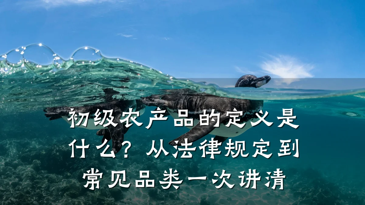 初级农产品的定义是什么？从法律规定到常见品类一次讲清