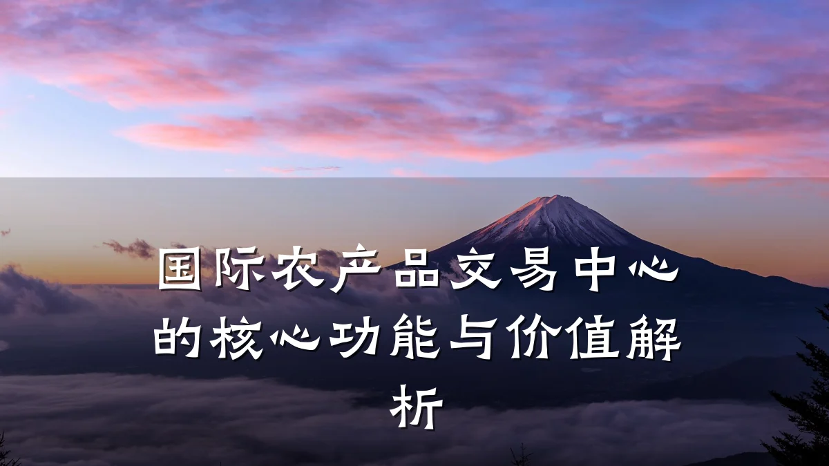 国际农产品交易中心的核心功能与价值解析