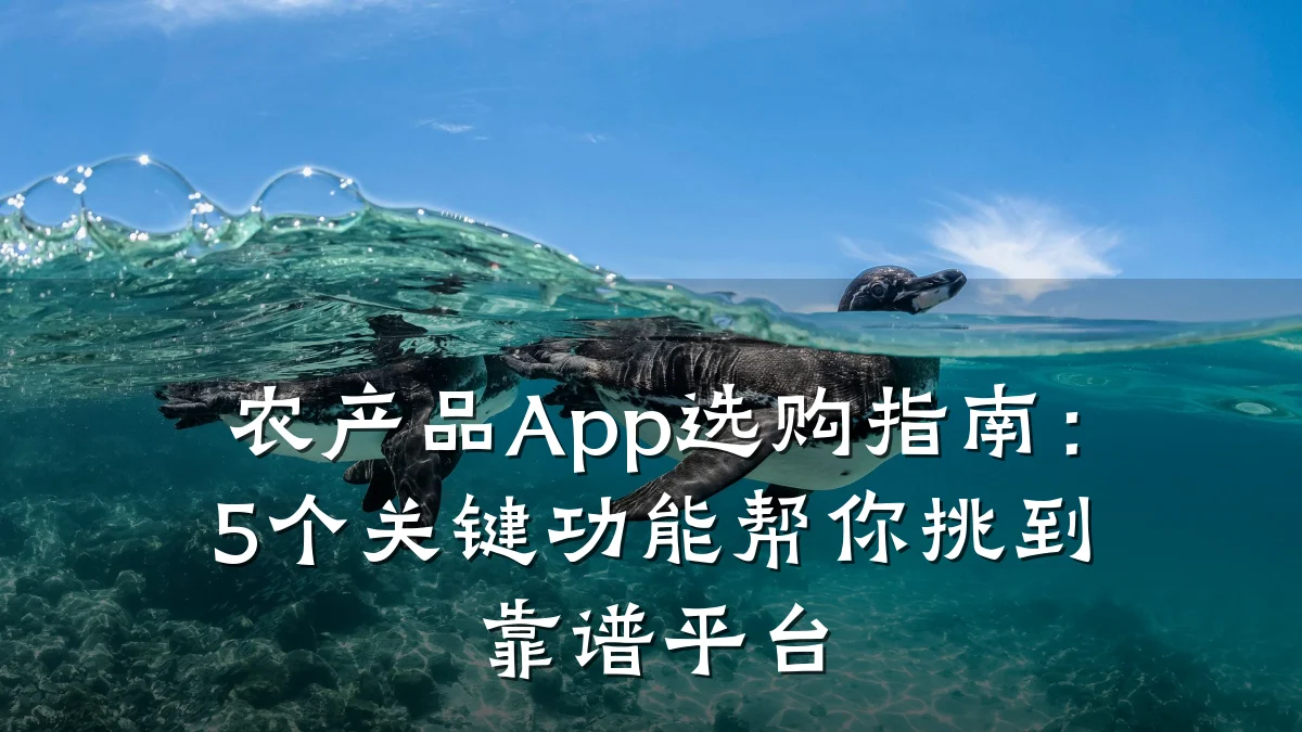 农产品App选购指南：5个关键功能帮你挑到靠谱平台