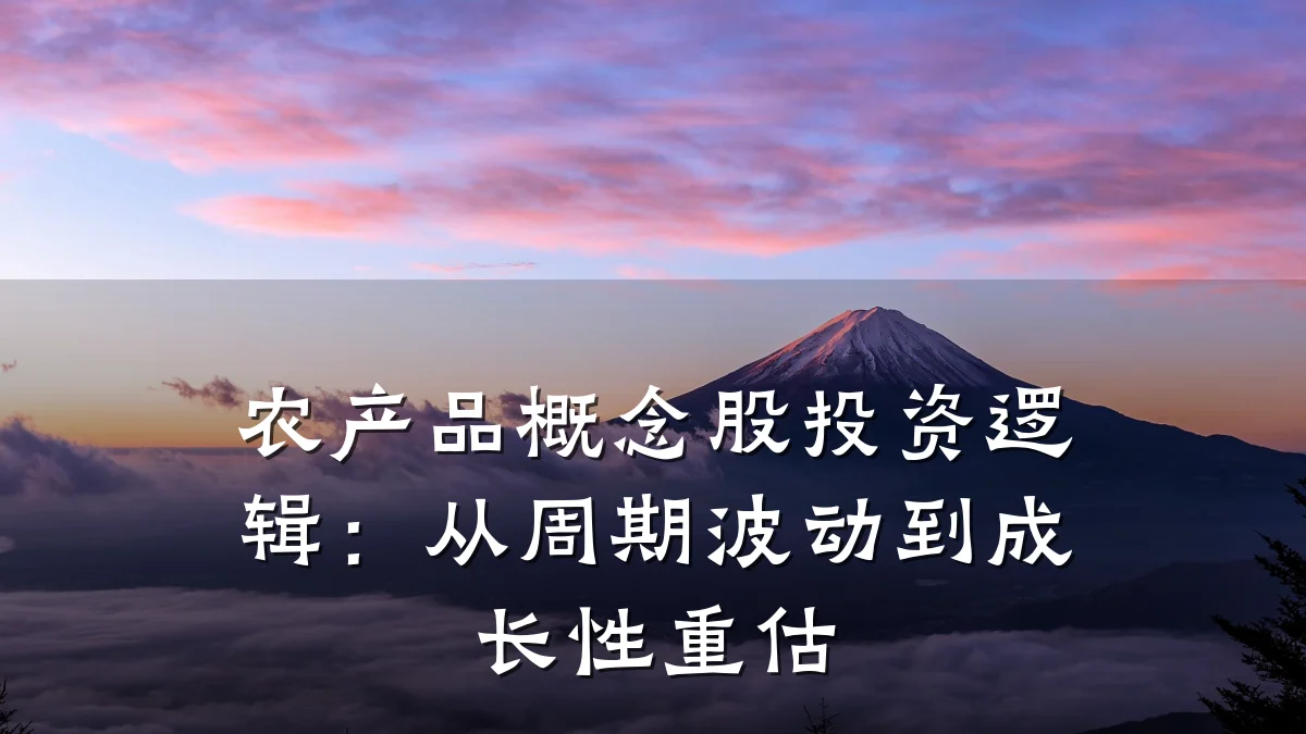 农产品概念股投资逻辑：从周期波动到成长性重估