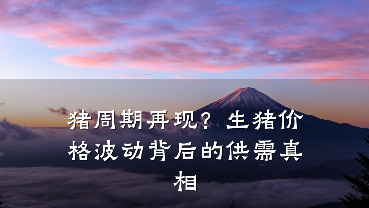 猪周期再现？生猪价格波动背后的供需真相