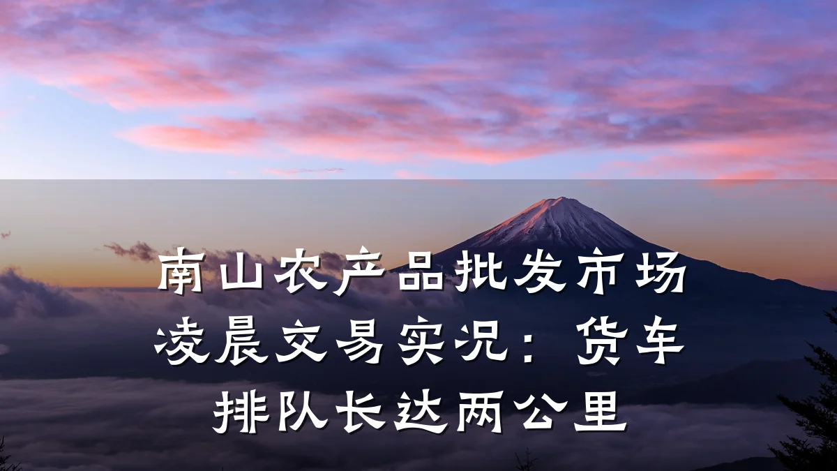 南山农产品批发市场凌晨交易实况:货车排队长达两公里