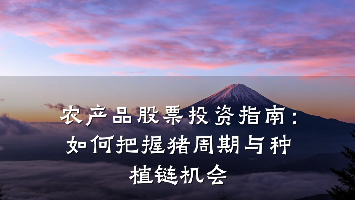 农产品股票投资指南：如何把握猪周期与种植链机会