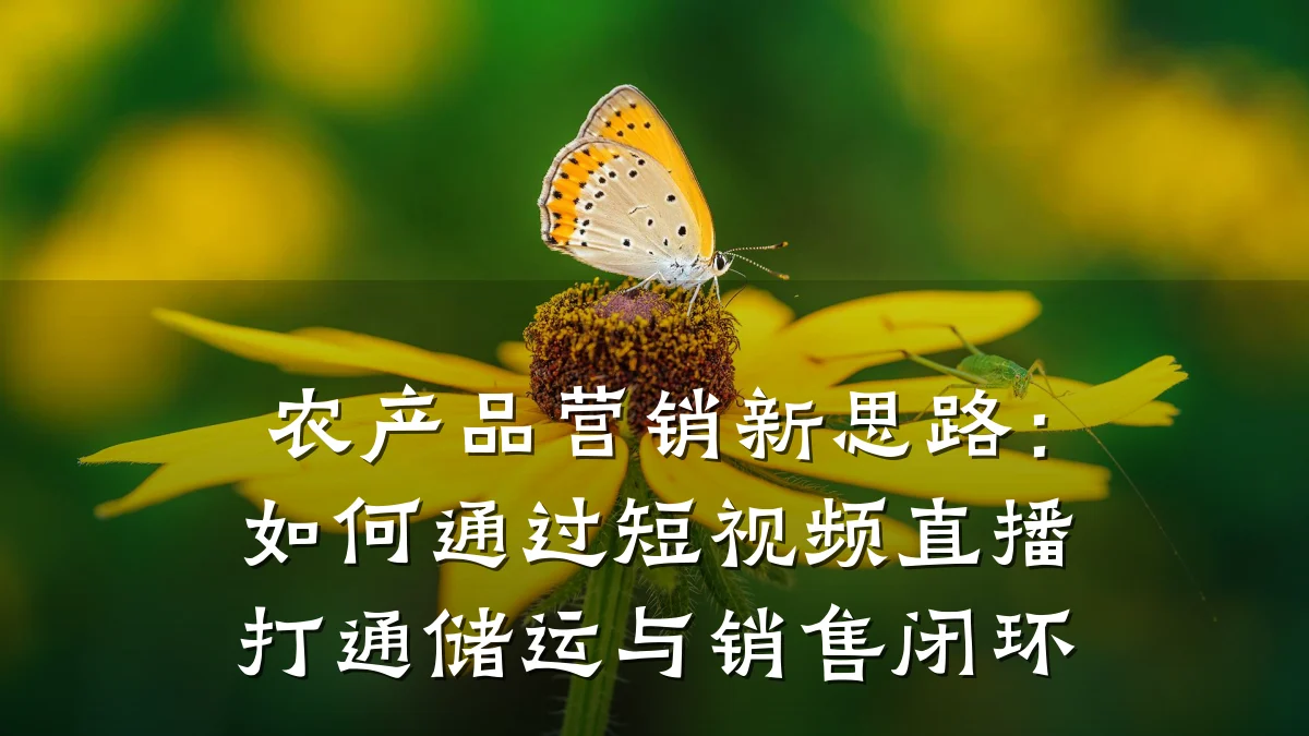 农产品营销新思路:如何通过短视频直播打通储运与销售闭环