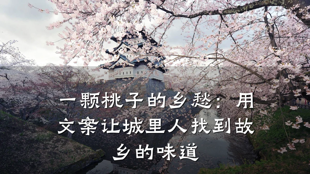 一颗桃子的乡愁：用文案让城里人找到故乡的味道