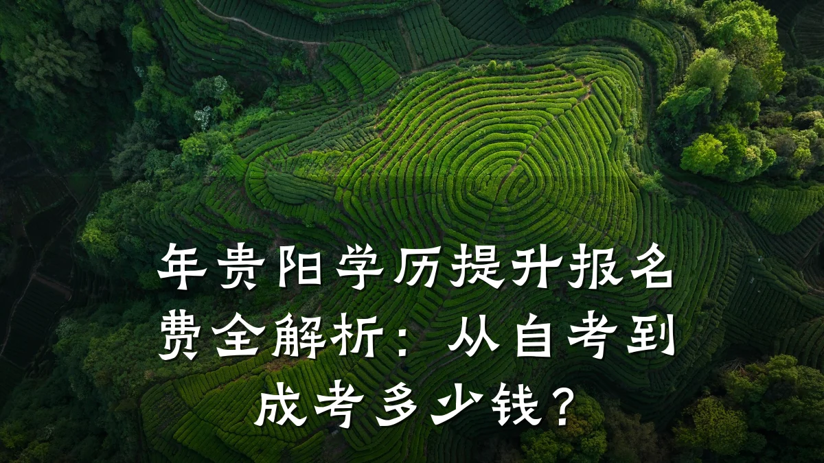 年贵阳学历提升报名费全解析：从自考到成考多少钱？