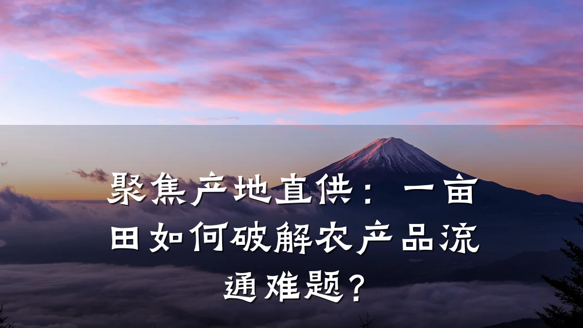 聚焦产地直供：一亩田如何破解农产品流通难题？