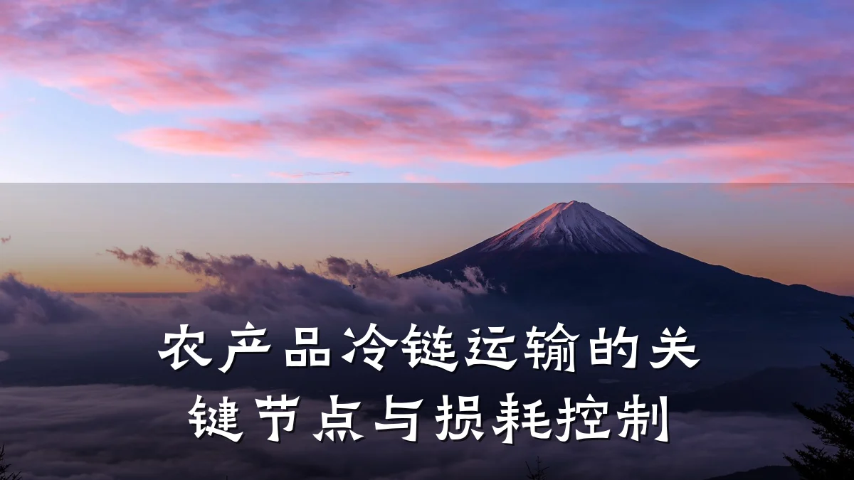 农产品冷链运输的关键节点与损耗控制