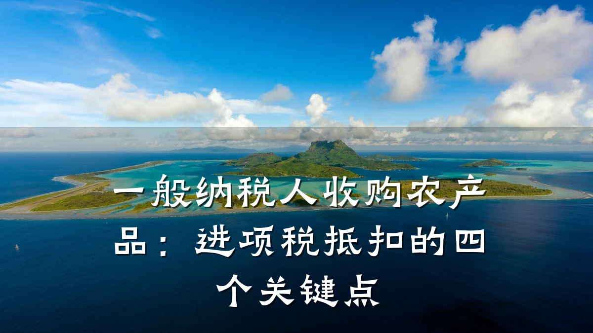 一般纳税人收购农产品:进项税抵扣的四个关键点