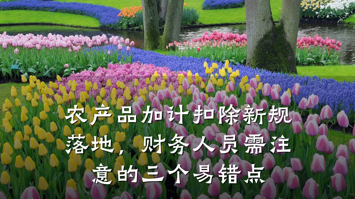 农产品加计扣除新规落地,财务人员需注意的三个易错点