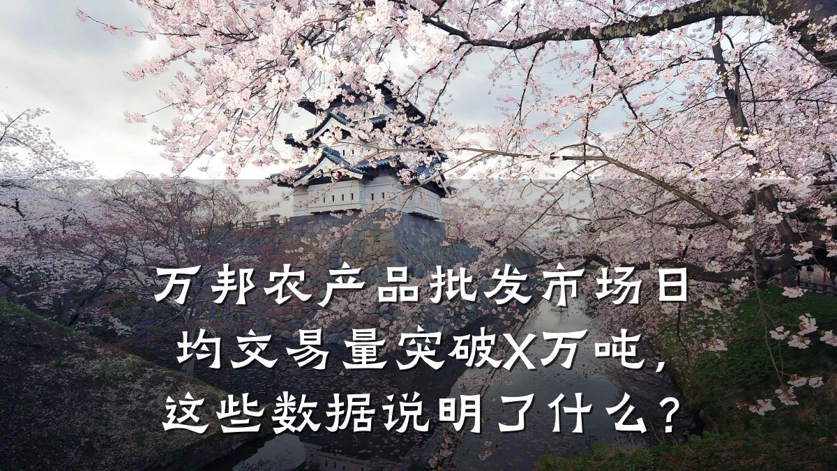 万邦农产品批发市场日均交易量突破X万吨，这些数据说明了什么？