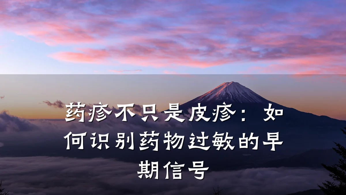 药疹不只是皮疹:如何识别药物过敏的早期信号