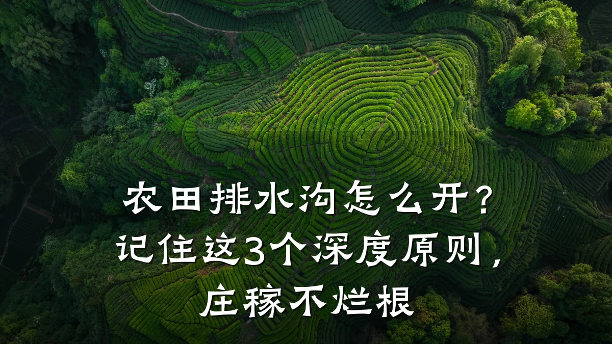 农田排水沟怎么开?记住这3个深度原则,庄稼不烂根